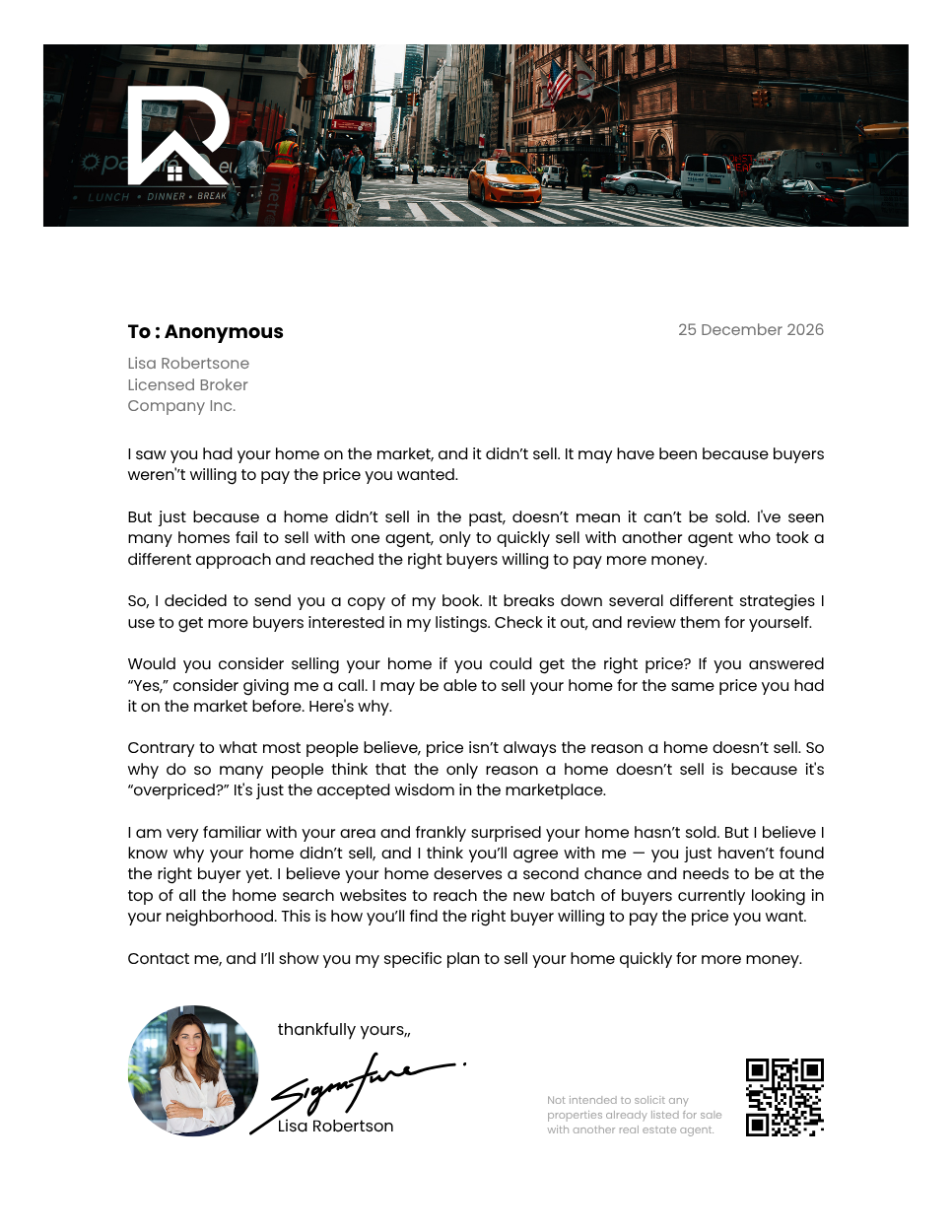 Expired Cover letter - BrokerEntrepreneur & Industry Leader