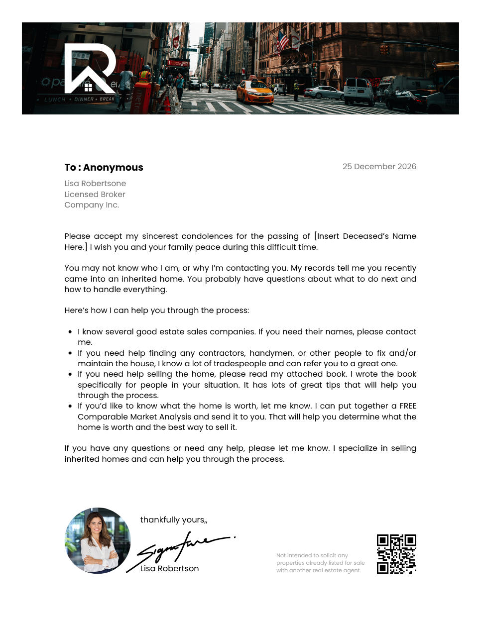 Inherited Cover letter - BrokerEntrepreneur & Industry Leader